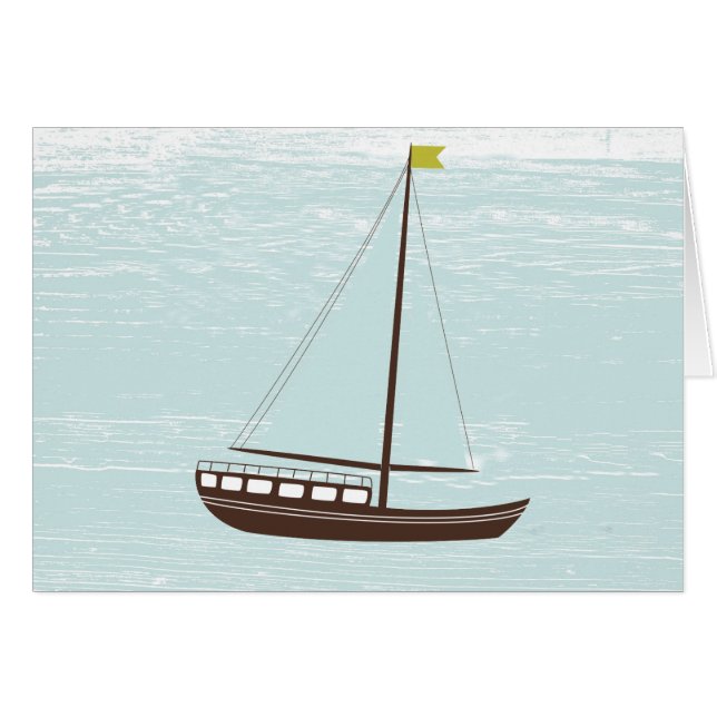 Nautical Sail Boat All Occasion Note Card (Front Horizontal)