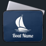 Nautical sail boat name neoprene laptop sleeve<br><div class="desc">Nautical sail boat name neoprene laptop sleeve. Create your own stylish cover print. Add your own name,  funny quote or saying. Cool Birthday gift idea for him or her. Fun computer accessories. Personalised gift idea for sailor,  boat captain,  skipper,  fisher,  boating enthusiast,  yacht owner etc.</div>