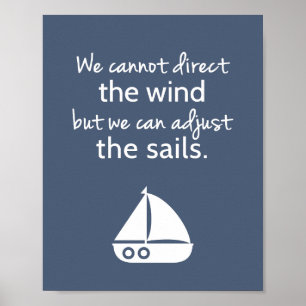 Nautical Sail boat Positive Quote Wall Decor