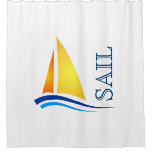Nautical Sail Colourful Modern Shower Curtain
