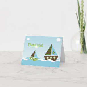 Nautical Sailboat Baby Boy Baby Shower Thank You