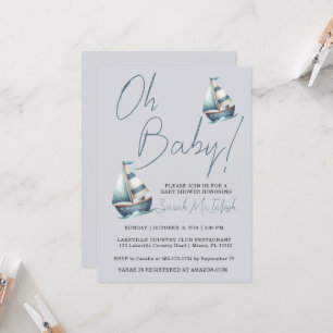 Nautical Sailboat Baby Shower Invitation