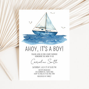 Nautical Sailboat Baby Shower Invitation