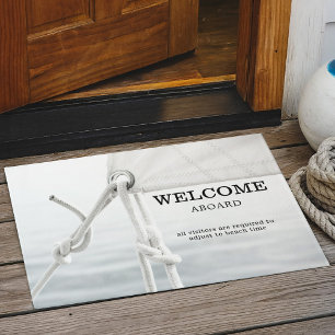 Nautical Sailboat Beach House Doormat