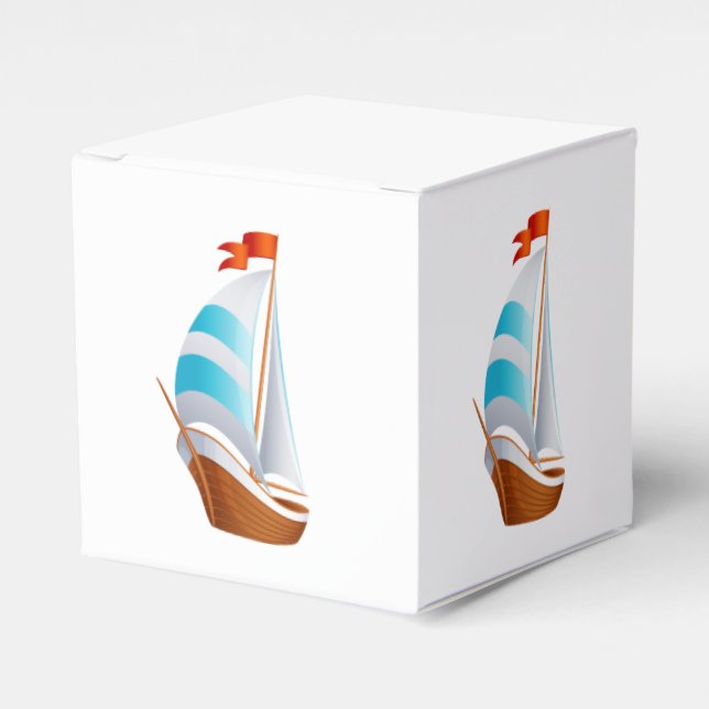 Nautical Sailboat  Blue Turquoise Gift / Favour Bo Favour Box (Front Side)