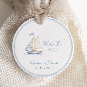 Nautical Sailboat Boy Baby Shower Favour Tags
