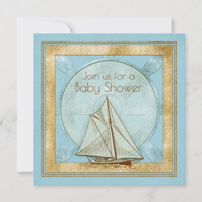 Nautical Sailboat Boy Baby Shower Invitation (Front)