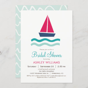 Nautical Sailboat Bridal Shower Invitation