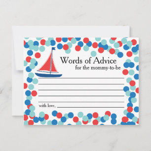 Nautical Sailboat Confetti Words of Advice Card