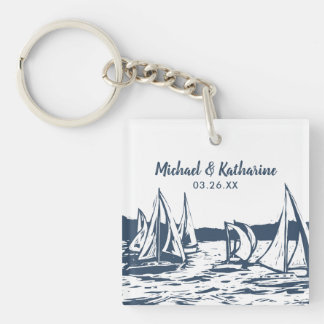 Nautical Sailboat Keychain Wedding Favour