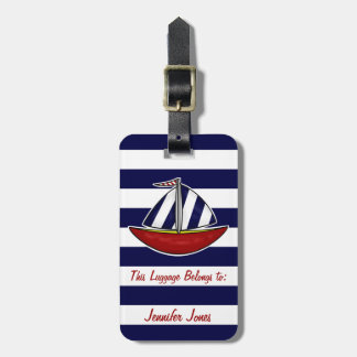 Nautical Sailboat Luggage Tag