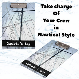Nautical Sailboat Masts Captain Log Clipboard