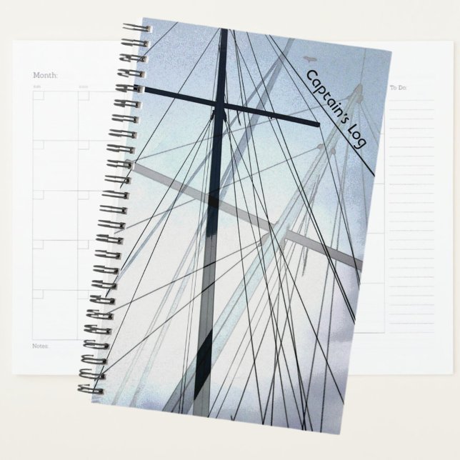 Nautical Sailboat Masts Captain's Log Planner (Creator Uploaded)