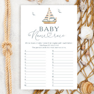 Nautical Sailboat Name Race Baby Shower Game