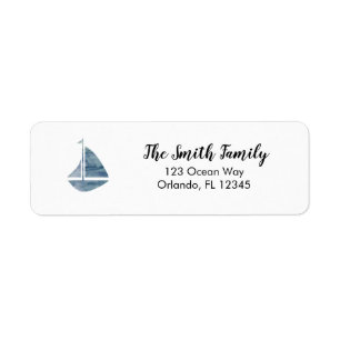 Nautical Sailboat Painting Return Address Label