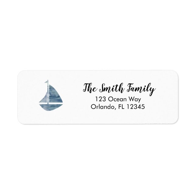 Nautical Sailboat Painting Return Address Return Address Label (Front)
