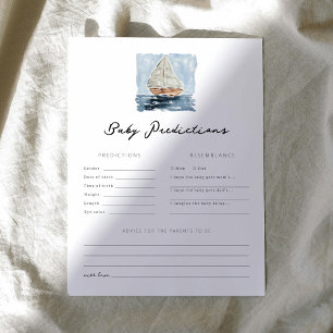 Nautical Sailboat Predictions Baby Shower Game 