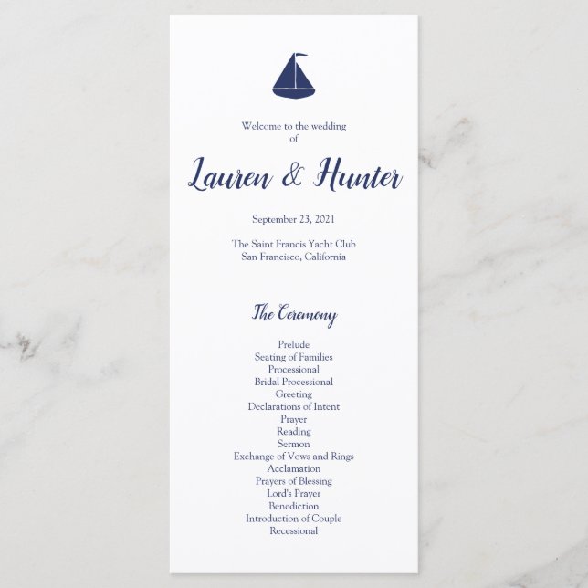 Nautical Sailboat Programs (Front)