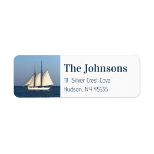 Nautical Sailboat Sea Ocean Address Return Address Label