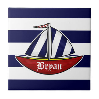 Nautical Sailboat Wall Tile
