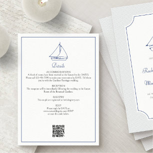Nautical Sailboat Wedding Details Enclosure Card