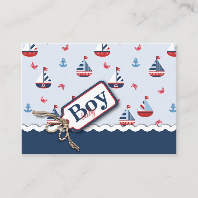Nautical Sailboats Baby Shower Invitations (Front)