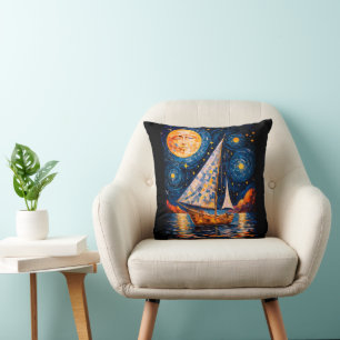 Nautical Sailboats Cushion