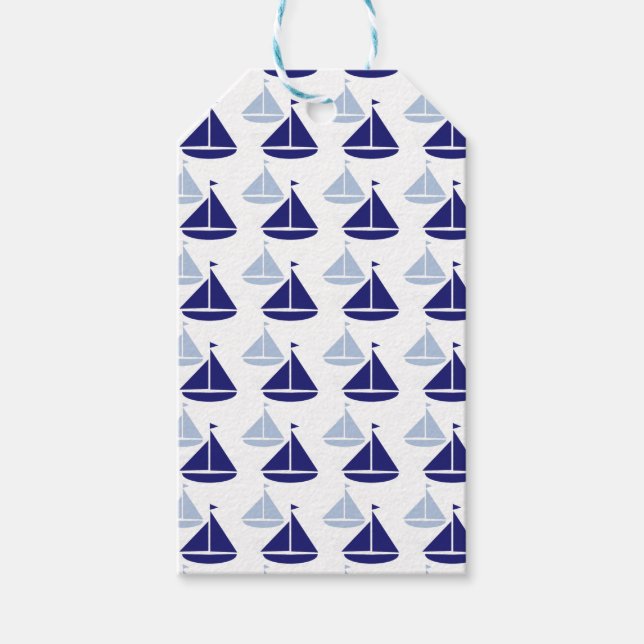 Nautical Sailboats Gift Tags (Front)