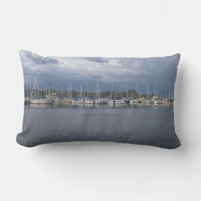 Nautical Sailboats Marina Lumbar Cushion (Front)