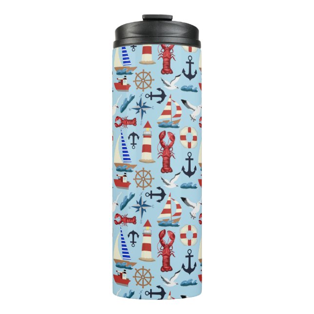 Nautical Sailboats Thermal Tumbler (Front)