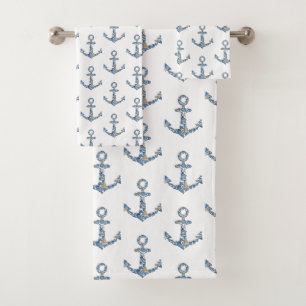 Nautical Sailing Boat Anchor Unusual Lighthouse Bath Towel Set