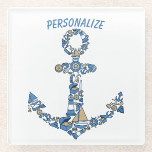Nautical Sailing Boat Anchor Unusual Lighthouse Glass Coaster