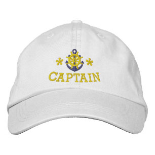 Nautical sailing boat Captains Embroidered Hat