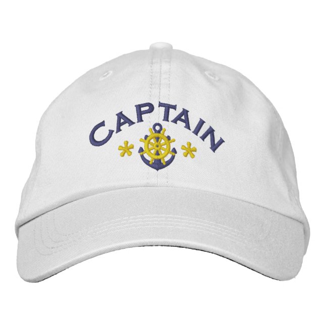 Nautical sailing Captains Embroidered Hat (Front)