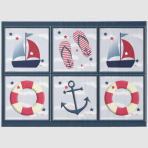 Nautical Sailing Design Decoupage Tissue Paper
