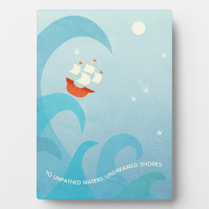 Nautical Sailing Quote Blue Plaque