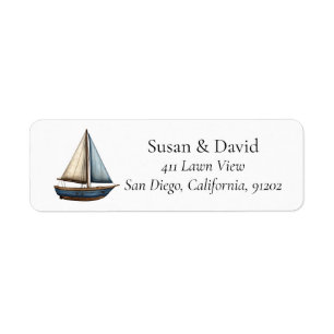 Nautical Sailing Ship Return Address Label