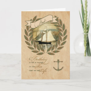 Nautical Sailing Theme for Dad Birthday Card