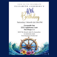 Nautical Sailing Wheel 40th Birthday