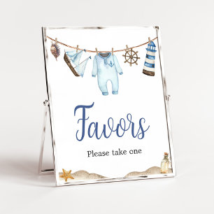 Nautical Sailor Ahoy Baby Shower Favours Poster