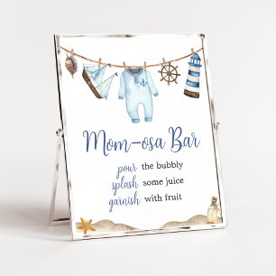 Nautical Sailor Ahoy Baby Shower Mom Osa Bar Poster