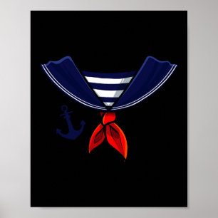 Nautical Sailor Anchor Retro Fun Halloween Costume Poster