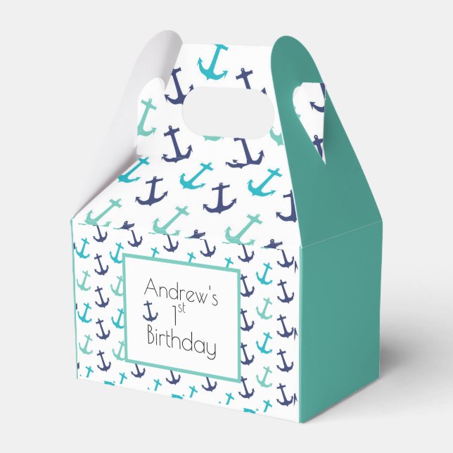 Nautical Sailor Anchors Favour Box (Front Side)