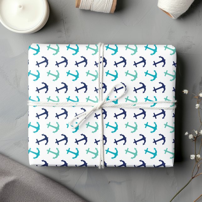 Nautical Sailor Anchors Wrapping Paper (Creator Uploaded)