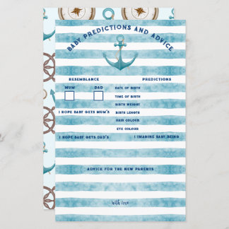 Nautical Sailor Baby Shower Predictions & Advice