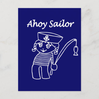 Nautical Sailor Girl Postcard