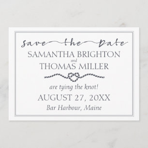 Nautical Save The Date Tying The Knot Custom