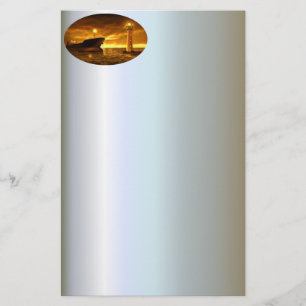 Nautical Scene with Lighthouse