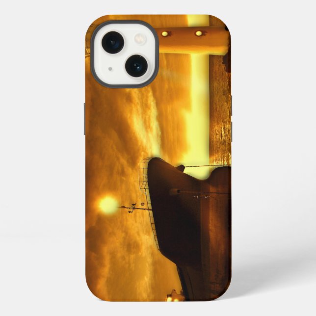 Nautical Scene with Lighthouse iPhone Case (Back)