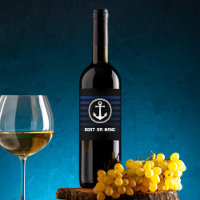 Nautical Sea Anchor Captain Name and Boat striped